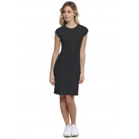 Robe ras du cou doublée devant manches courtes capes en modal KATIA17