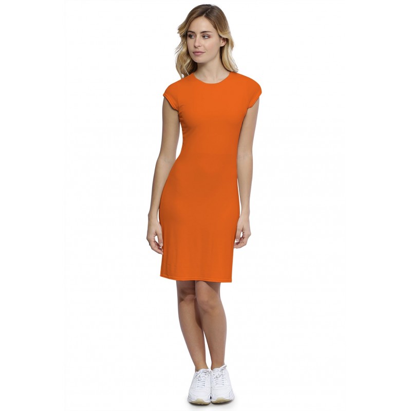 Robe ras du cou doublée devant manches courtes capes en modal KATIA17 Robe ras du cou doublée devant manches courtes capes en modal KATIA17