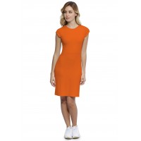 Robe ras du cou doublée devant manches courtes capes en modal KATIA17
