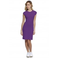 Robe ras du cou doublée devant manches courtes capes en modal KATIA17