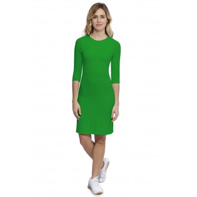 Robe ras du cou doublée devant manches 3-4 en modal KATIA19