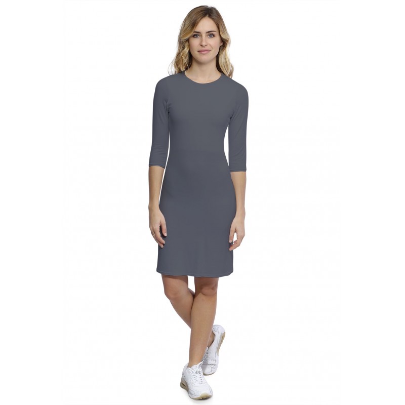 Robe ras du cou doublée devant manches 3-4 en modal KATIA19 Robe ras du cou doublée devant manches 3-4 en modal KATIA19