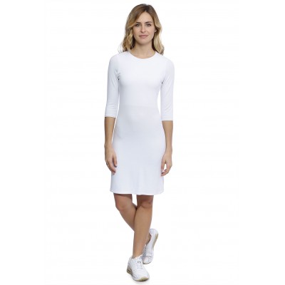 Robe ras du cou doublée devant manches 3-4 en modal KATIA19