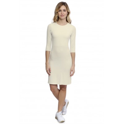 Robe ras du cou doublée devant manches 3-4 en modal KATIA19