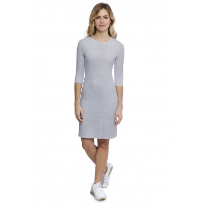 Robe ras du cou doublée devant manches 3-4 en modal KATIA19