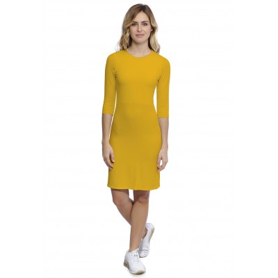 Robe ras du cou doublée devant manches 3-4 en modal KATIA19