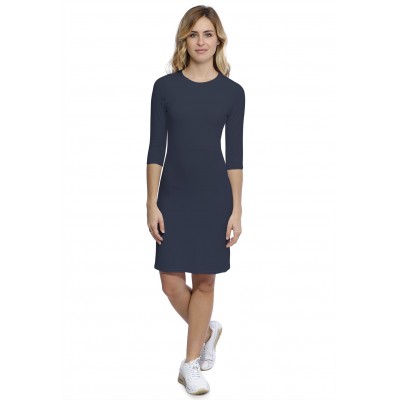 Robe ras du cou doublée devant manches 3-4 en modal KATIA19