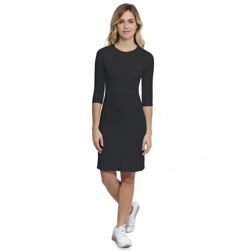 Robe ras du cou doublée devant manches 3-4 en modal KATIA19 Robe ras du cou doublée devant manches 3-4 en modal KATIA19