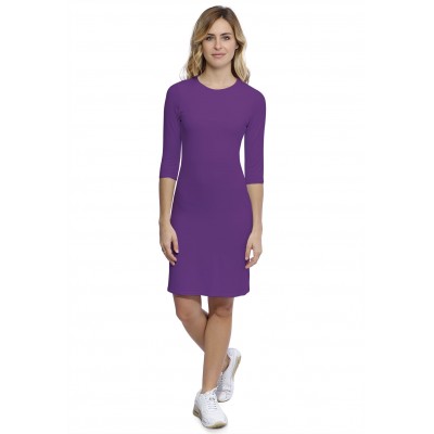 Robe ras du cou doublée devant manches 3-4 en modal KATIA19