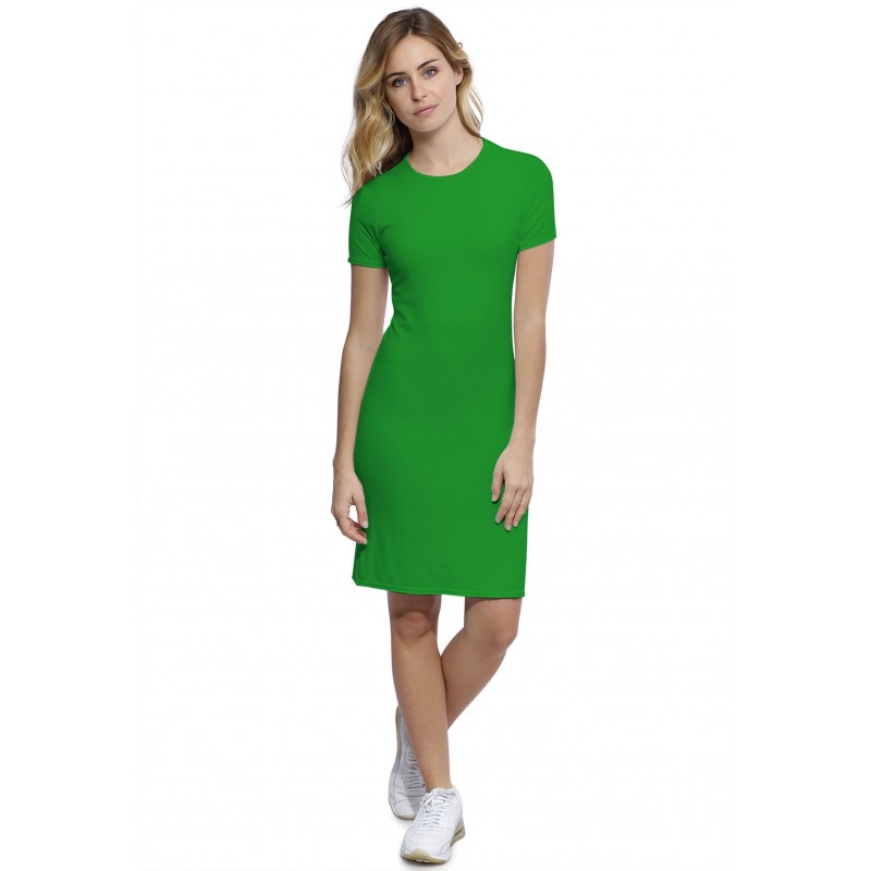 Robe ras du cou doublée devant manches courtes en modal KATIA18 Robe ras du cou doublée devant manches courtes en modal KATIA18
