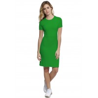 Robe ras du cou doublée devant manches courtes en modal KATIA18