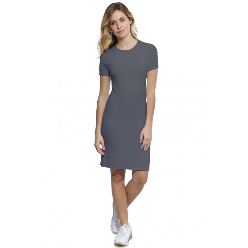 Robe ras du cou doublée devant manches courtes en modal KATIA18 Robe ras du cou doublée devant manches courtes en modal KATIA18