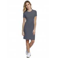 Robe ras du cou doublée devant manches courtes en modal KATIA18
