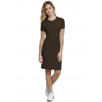 Robe ras du cou doublée devant manches courtes en modal KATIA18