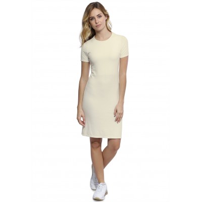 Robe ras du cou doublée devant manches courtes en modal KATIA18