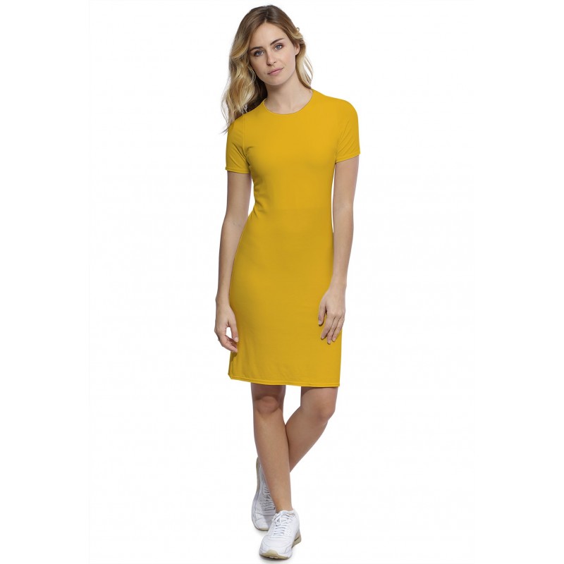 Robe ras du cou doublée devant manches courtes en modal KATIA18 Robe ras du cou doublée devant manches courtes en modal KATIA18