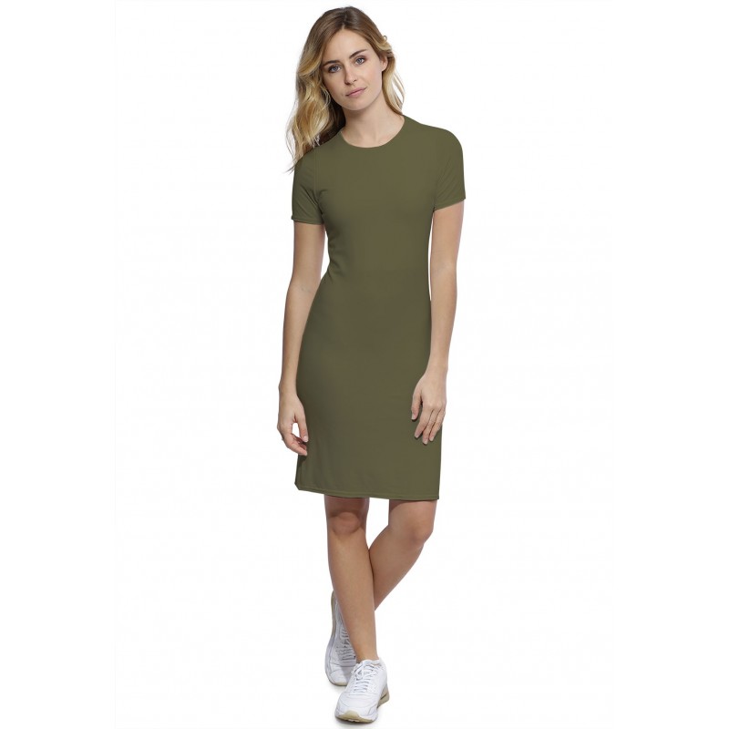 Robe ras du cou doublée devant manches courtes en modal KATIA18 Robe ras du cou doublée devant manches courtes en modal KATIA18