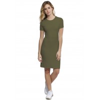 Robe ras du cou doublée devant manches courtes en modal KATIA18