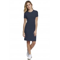 Robe ras du cou doublée devant manches courtes en modal KATIA18