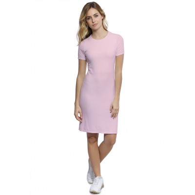 Robe ras du cou doublée devant manches courtes en modal KATIA18