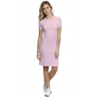 Robe ras du cou doublée devant manches courtes en modal KATIA18