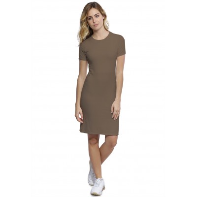 Robe ras du cou doublée devant manches courtes en modal KATIA18