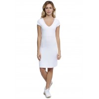 Robe col V devant et derrière manches courtes capes en modal VIVI17