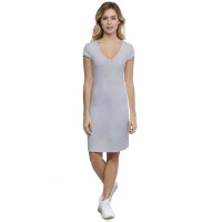 Robe col V devant et derrière manches courtes capes en modal VIVI17