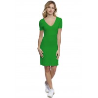 Robe col V devant et derrière manches courtes en modal VIVI18