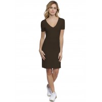 Robe col V devant et derrière manches courtes en modal VIVI18
