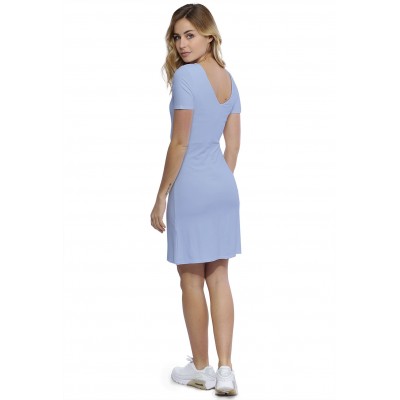 Robe col V devant et derrière manches courtes en modal VIVI18