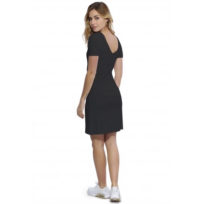 Robe col V devant et derrière manches courtes en modal VIVI18