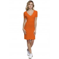 Robe col V devant et derrière manches courtes en modal VIVI18