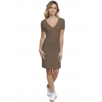 Robe col V devant et derrière manches courtes en modal VIVI18