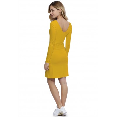 Robe col V devant et dos manches longues en modal VIVI20