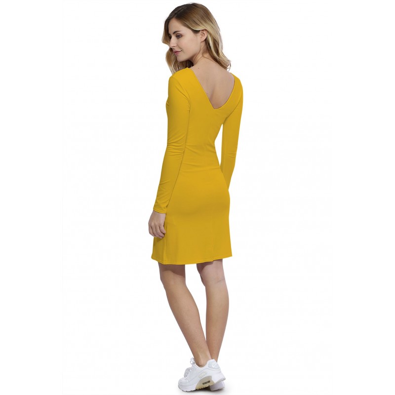 Robe col V devant et dos manches longues en modal VIVI20 Robe col V devant et dos manches longues en modal VIVI20