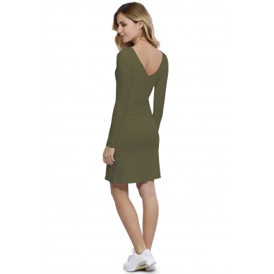 Robe col V devant et dos manches longues en modal VIVI20