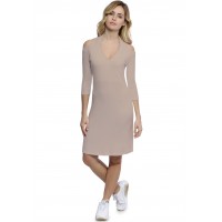 Robe épaules nues et dos nu manches 3-4 en modal NESS19