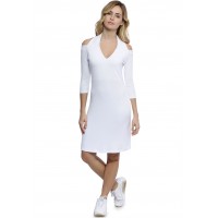 Robe épaules nues et dos nu manches 3-4 en modal NESS19