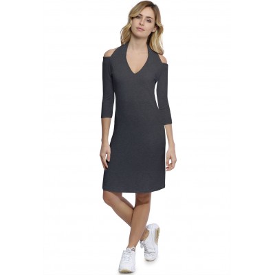 Robe épaules nues et dos nu manches 3-4 en modal NESS19