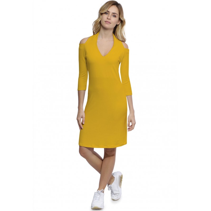 Robe épaules nues et dos nu manches 3-4 en modal NESS19 Robe épaules nues et dos nu manches 3-4 en modal NESS19