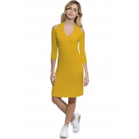 Robe épaules nues et dos nu manches 3-4 en modal NESS19