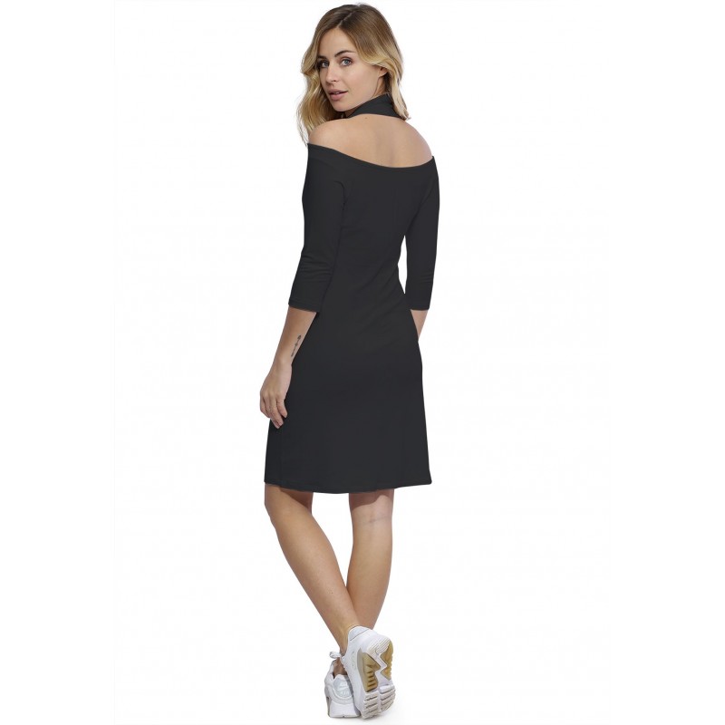 Robe épaules nues et dos nu manches 3-4 en modal NESS19 Robe épaules nues et dos nu manches 3-4 en modal NESS19