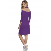 Robe épaules nues et dos nu manches 3-4 en modal NESS19