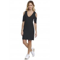 Robe col V manches courtes à volants en modal JOLIE