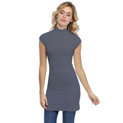 Tunique col montant et petites manches capes en modal PENNY12