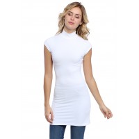 Tunique col montant et petites manches capes en modal PENNY12