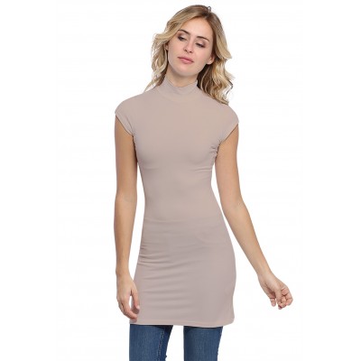 Tunique col montant et petites manches capes en modal PENNY12