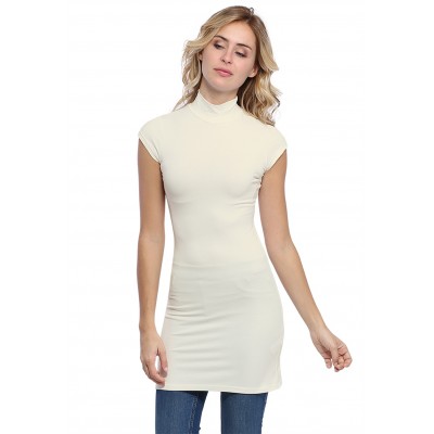 Tunique col montant et petites manches capes en modal PENNY12