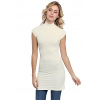 Tunique col montant et petites manches capes en modal PENNY12